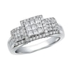 Thumbnail Image 1 of Previously Owned - 1 CT. T.W. Princess-Cut Composite Diamond Three Stone Engagement Ring in 10K White Gold