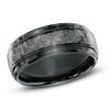 Thumbnail Image 1 of Previously Owned - 8.0mm Grey Carbon Fiber Comfort Fit Black Titanium Wedding Band