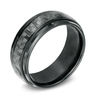 Thumbnail Image 2 of Previously Owned - 8.0mm Grey Carbon Fiber Comfort Fit Black Titanium Wedding Band