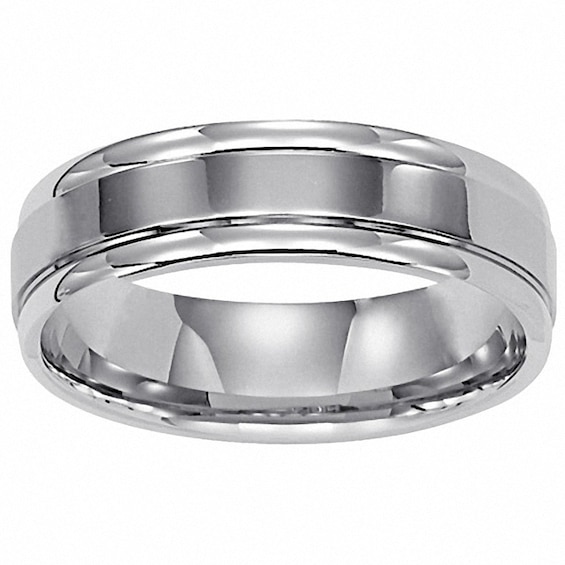 Previously Owned - Men's 6.0mm Comfort Fit Wedding Band in 14K White Gold