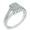Thumbnail Image 2 of Previously Owned - 1/2 CT. T.W. Composite Diamond Square Split Shank Ring in 10K White Gold