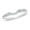 Thumbnail Image 1 of Previously Owned - 1/8 CT. T.W. Diamond Ribbon Wrapped Contour Wedding Band in 14K White Gold