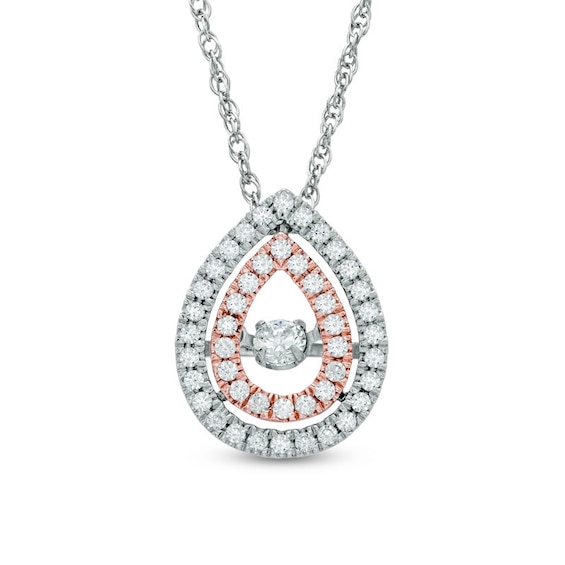 Previously Owned - 3/8 CT. T.w. Diamond Teardrop Pendant in 10K Two-Tone Gold
