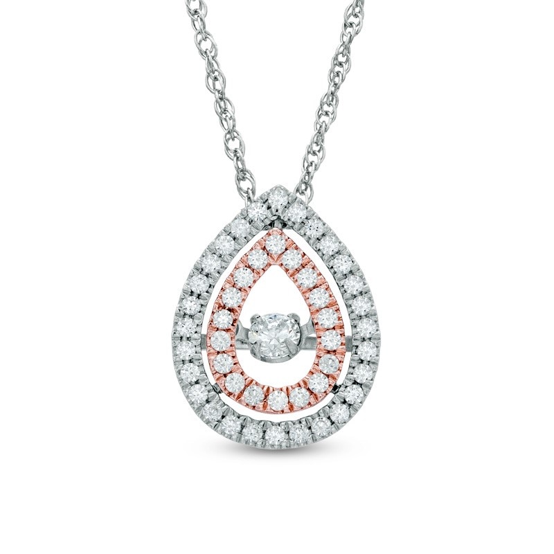 Main Image 1 of Previously Owned - 3/8 CT. T.W. Diamond Teardrop Pendant in 10K Two-Tone Gold