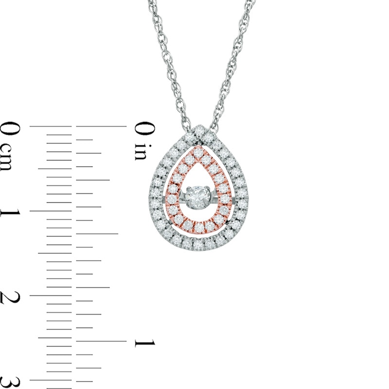 Main Image 2 of Previously Owned - 3/8 CT. T.W. Diamond Teardrop Pendant in 10K Two-Tone Gold