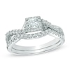 Thumbnail Image 0 of Previously Owned - 3/4 CT. T.W. Princess-Cut Diamond Frame Twist Shank Bridal Set in 10K White Gold