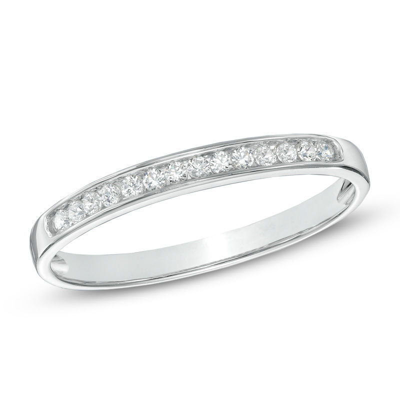 Main Image 1 of Previously Owned - 1/10 CT. T.W. Diamond Anniversary Band in 10K White Gold