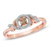 Thumbnail Image 1 of Previously Owned - 1/6 CT. T.W. Champagne and White Diamond Open Frame Cross Sides Ring in 10K Rose Gold