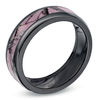 Thumbnail Image 1 of Previously Owned - Ladies' 6.0mm Realtree AP® Pink Camouflage Inlay Comfort Fit Black Zirconium Wedding Band