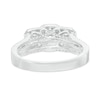 Thumbnail Image 3 of Previously Owned - 1-1/2 CT. T.W.  Emerald-Cut Diamond Three Stone Frame Ring in 14K White Gold (I/I1)