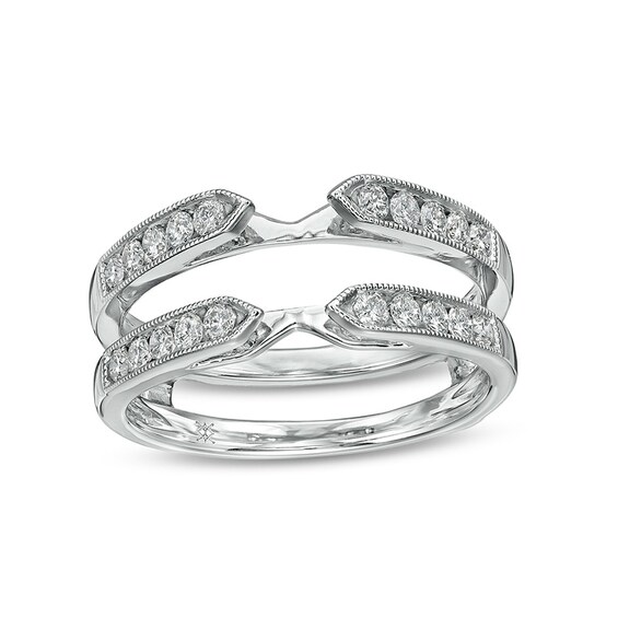 Previously Owned - 3/8 CT. T.w. Diamond Solitaire Milgrain Edge Wrap in 14K White Gold