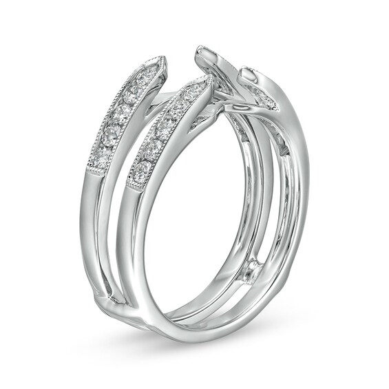 Previously Owned - 3/8 CT. T.w. Diamond Solitaire Milgrain Edge Wrap in 14K White Gold