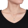Thumbnail Image 3 of Previously Owned-8.0-8.5mm Button Freshwater Cultured Pearl and 1/10 CT. T.W. Diamond Frame Pendant