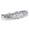 Thumbnail Image 1 of Previously Owned - 1/2 CT. T.W. Diamond Three Stone Frame Ring in 10K White Gold