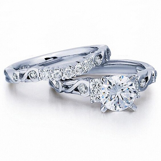 Previously Owned - 1-3/4 CT. T.w. Diamond Bridal Set in 14K White Gold