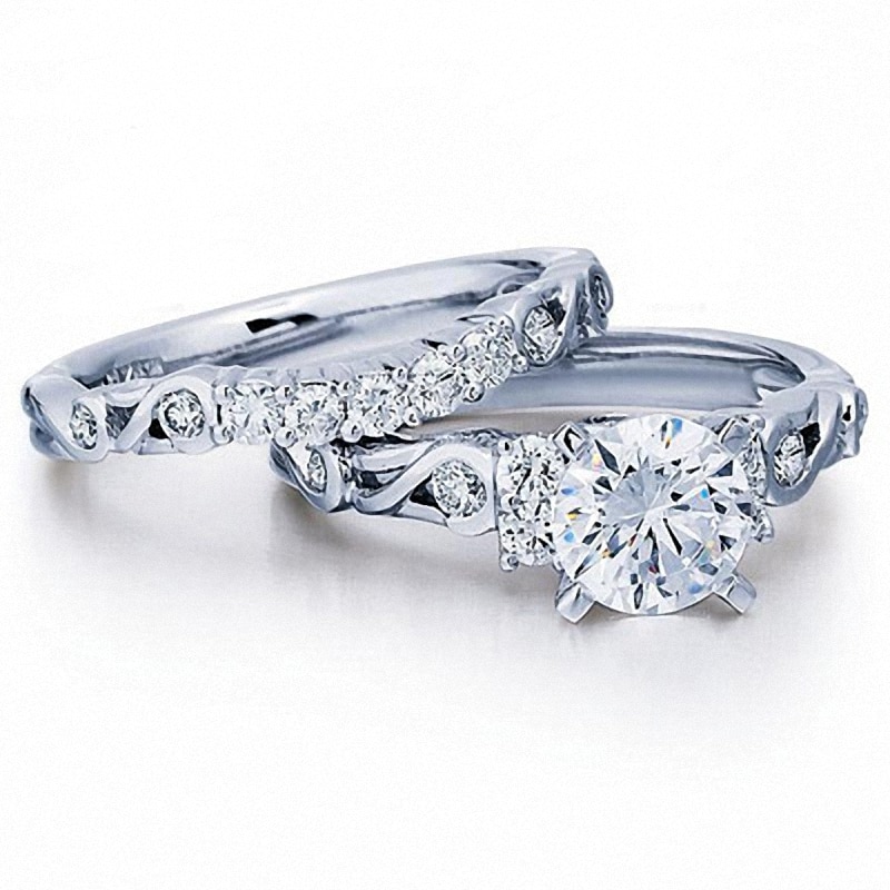 Main Image 1 of Previously Owned - 1-3/4 CT. T.W. Diamond Bridal Set in 14K White Gold