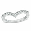 Thumbnail Image 1 of Previously Owned - 1/4 CT. T.W. Diamond Chevron Contour Anniversary Band in 10K White Gold