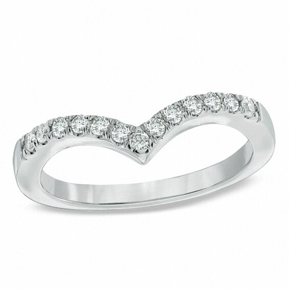 Previously Owned - 1/4 CT. T.w. Diamond Chevron Contour Anniversary Band in 10K White Gold