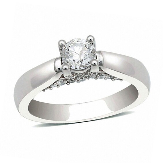 Previously Owned - 3/4 CT. T.w. Diamond Engagement Ring in 14K White Gold