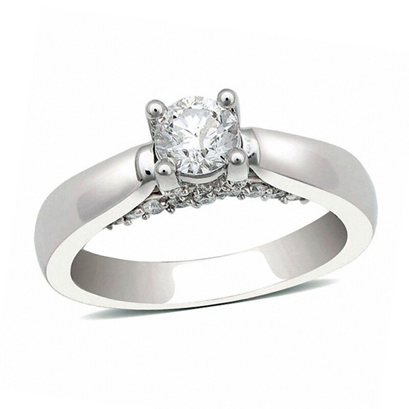 Main Image 1 of Previously Owned - 3/4 CT. T.W. Diamond Engagement Ring in 14K White Gold
