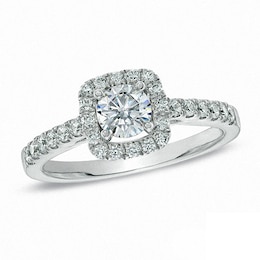 Previously Owned - Celebration Fire™ 7/8 CT. T.W. Diamond Engagement Ring in 14K White Gold (I/SI2)