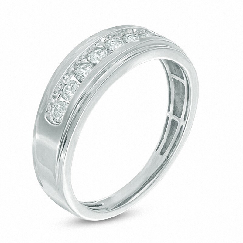 Main Image 2 of Previously Owned - 1/2 CT. T.W. Diamond Comfort Fit Band in 10K White Gold