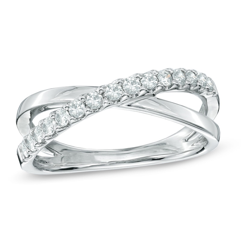 Main Image 1 of Previously Owned - 1/3 CT. T.W. Diamond Orbit Ring in 10K White Gold