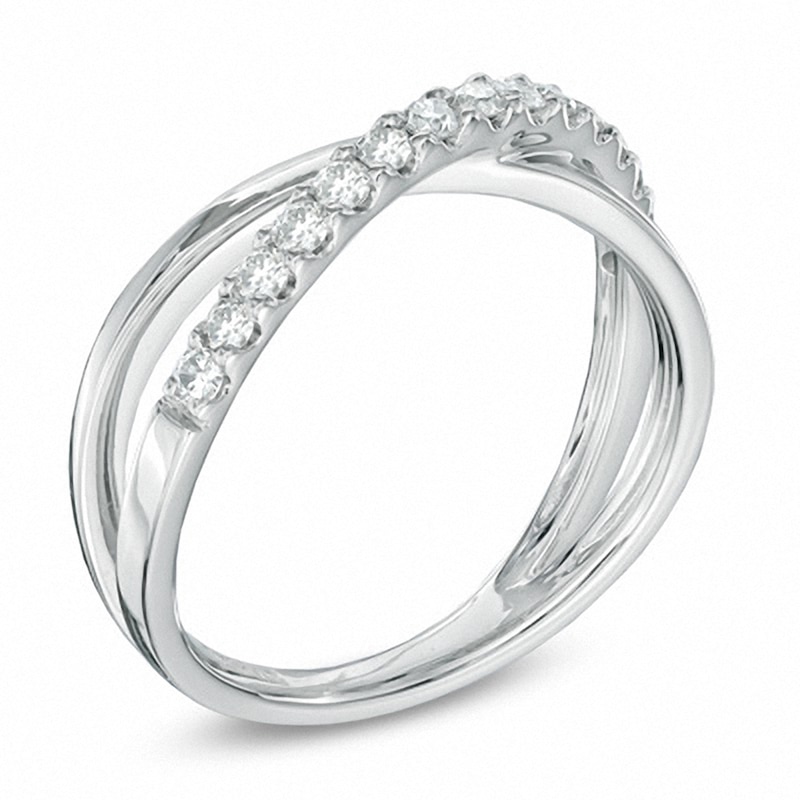 Main Image 2 of Previously Owned - 1/3 CT. T.W. Diamond Orbit Ring in 10K White Gold