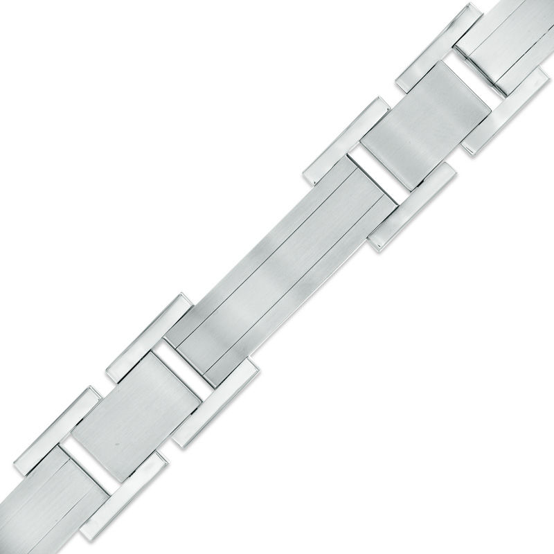 Main Image 2 of Previously Owned - Carbon Fiber and Cable Link Bracelet in Two-Tone Stainless Steel - 8.5"