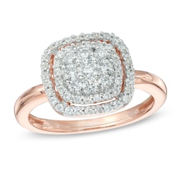 Previously Owned - 1/2 CT. T.W. Multi-Diamond Frame Ring in 10K Rose Gold