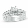 Thumbnail Image 1 of Previously Owned - 5/8 CT. T.W. Princess-Cut Diamond Bridal Set in 14K White Gold