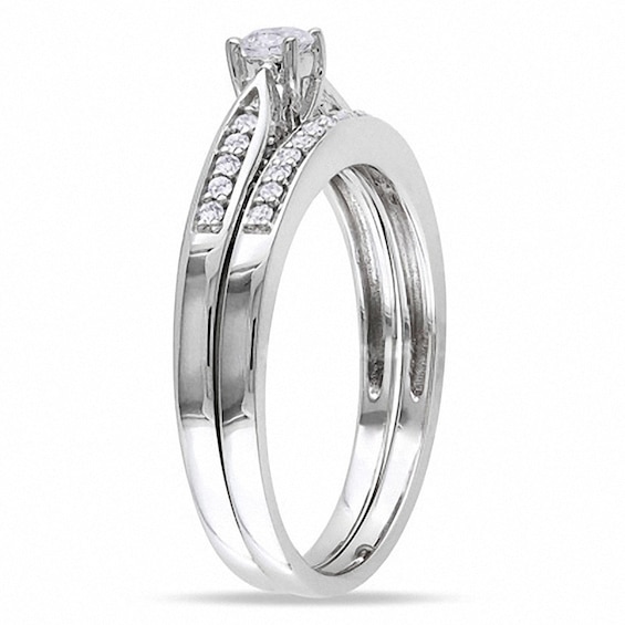 Previously Owned - 1/3 CT. T.w. Diamond Bridal Set in 10K White Gold