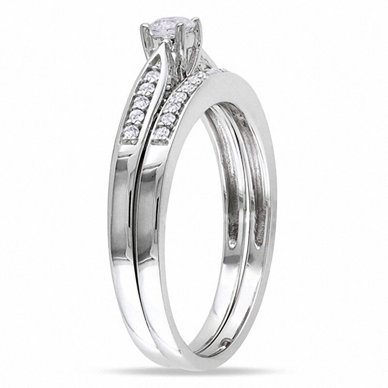 Main Image 2 of Previously Owned - 1/3 CT. T.W. Diamond Bridal Set in 10K White Gold