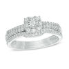 Thumbnail Image 1 of Previously Owned - 1/3 CT. T.W. Diamond Square Frame Bridal Set in 10K White Gold
