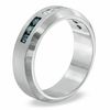 Thumbnail Image 2 of Previously Owned - 1/2 CT. T.W. Enhanced Blue and White Diamond Anniversary Band in Sterling Silver