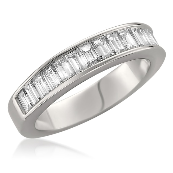 Previously Owned - 1 CT. T.w. Baguette Diamond Wedding Band in 14K White Gold (H/Vs2)
