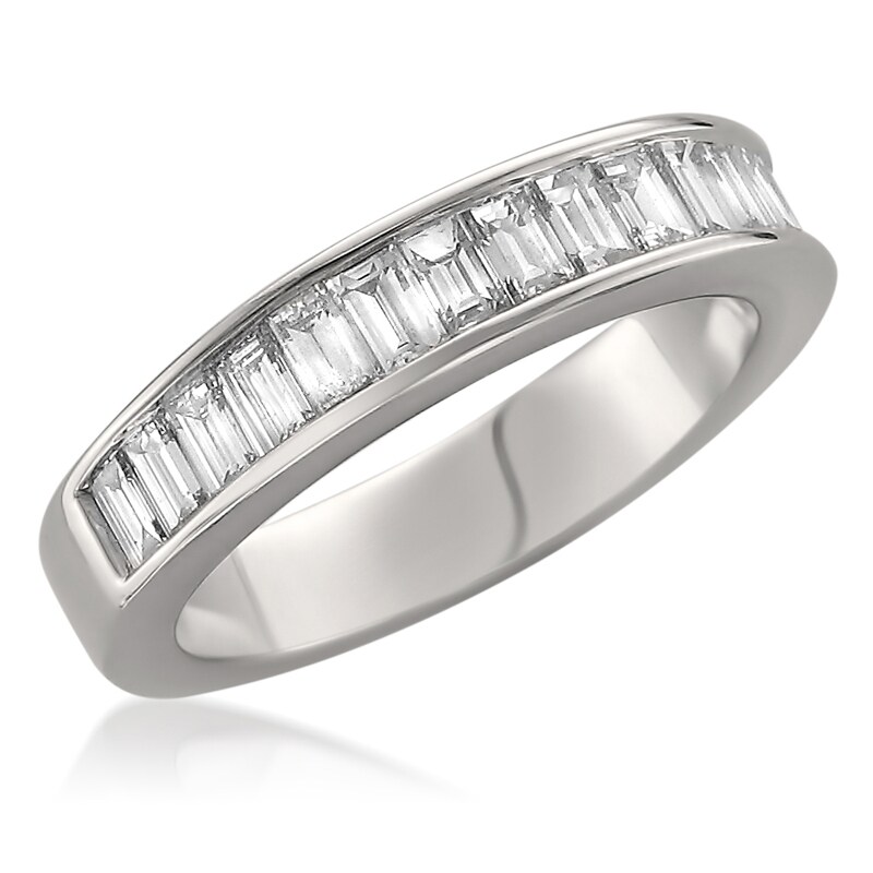 Main Image 1 of Previously Owned - 1 CT. T.W. Baguette Diamond Wedding Band in 14K White Gold (H/VS2)