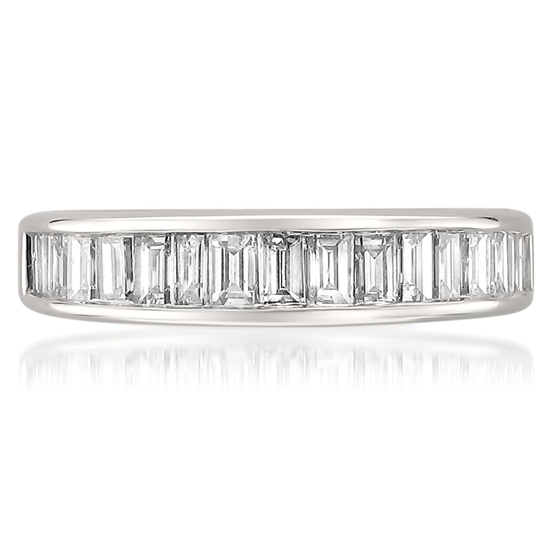 Main Image 3 of Previously Owned - 1 CT. T.W. Baguette Diamond Wedding Band in 14K White Gold (H/VS2)