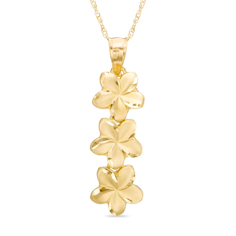 Main Image 1 of Previously Owned - Flower Drop Pendant in 10K Gold