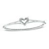 Thumbnail Image 1 of Previously Owned -  Diamond Accent Heart Bangle in Sterling Silver