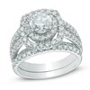 Thumbnail Image 1 of Previously Owned - 2-1/5 CT. T.W. Diamond Double Frame Bridal Set in 14K White Gold