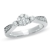 Thumbnail Image 1 of Previously Owned - 1/2 CT. T.W. Composite Diamond Flower Ring in 10K White Gold