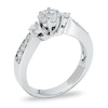 Thumbnail Image 2 of Previously Owned - 1/2 CT. T.W. Composite Diamond Flower Ring in 10K White Gold