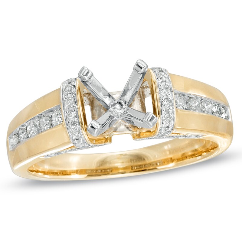 Main Image 1 of Previously Owned - 1/2 CT. T.W. Diamond Semi-Mount in 14K Gold