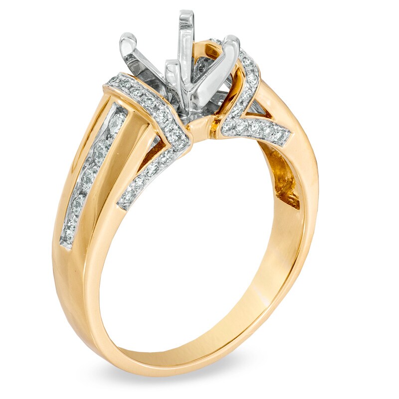 Main Image 2 of Previously Owned - 1/2 CT. T.W. Diamond Semi-Mount in 14K Gold