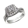 Thumbnail Image 1 of Previously Owned - 1-1/4 CT. T.W. Princess-Cut Diamond Double Frame Bridal Set in 14K White Gold