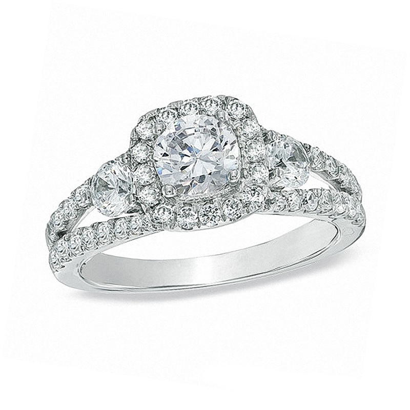 Main Image 1 of Previously Owned - Celebration Ideal 1-5/8 CT. T.W. Diamond Engagement Ring in 14K White Gold (I/I1)