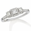 Thumbnail Image 1 of Previously Owned - 1/2 CT. T.W. Princess-Cut Diamond Past Present Future® Framed Ring in 14K White Gold