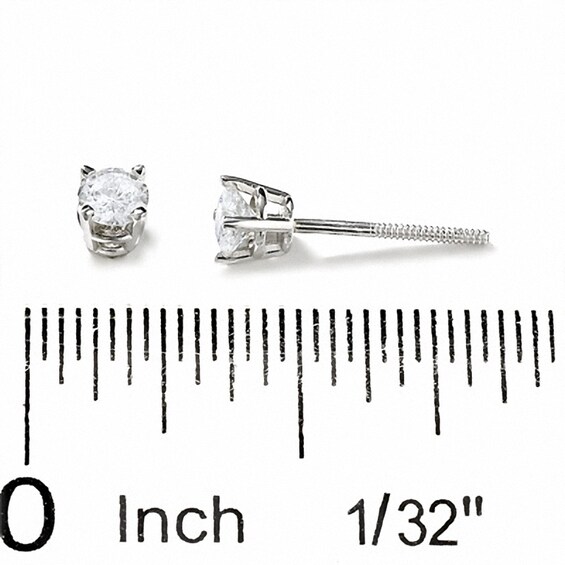 Previously Owned - 1/3 CT. T.w. Diamond Solitaire Earrings in 14K White Gold