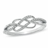 Thumbnail Image 1 of Previously Owned - 1/8 CT. T.W. Diamond Infinity Lace Ring in 10K White Gold